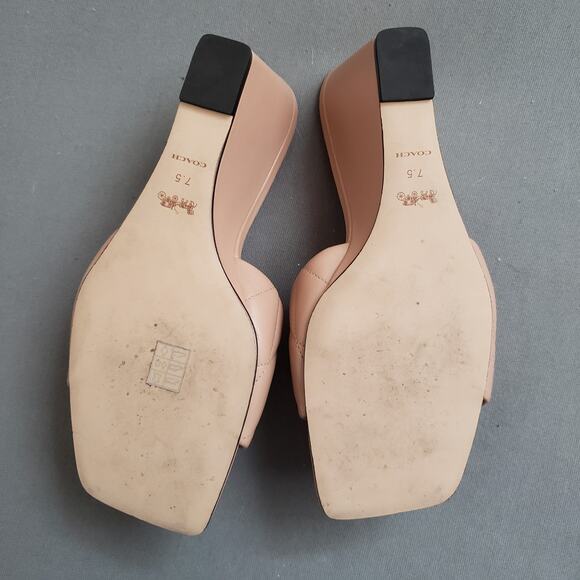 COACH Emma Leather Wedges in Buff Size 7.5 COAH-WZ182 Quilted Tan - Picture 11 of 16